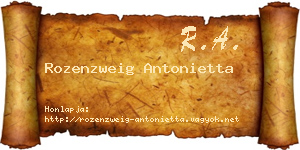 Rozenzweig Antonietta névjegykártya